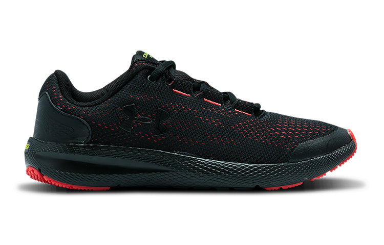 (GS) Under Armour Charged Pursuit 2 Venom Sports Shoes Black 3023684-001