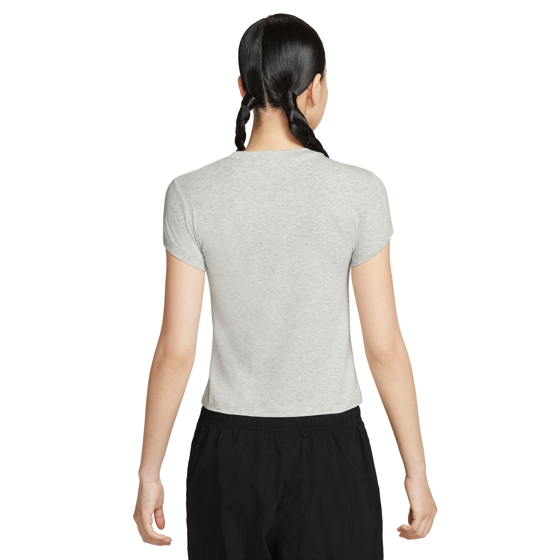 (WMNS) Nike Sportswear Phoenix Slim Short Sleeve T-Shirt 'Grey Heather' HV4975-050