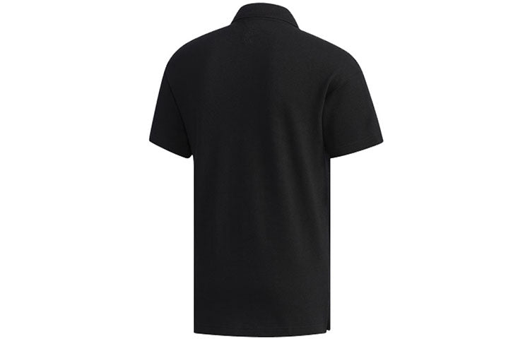 adidas Athleisure Casual Sports Short Sleeve Polo Shirt Black FK4469