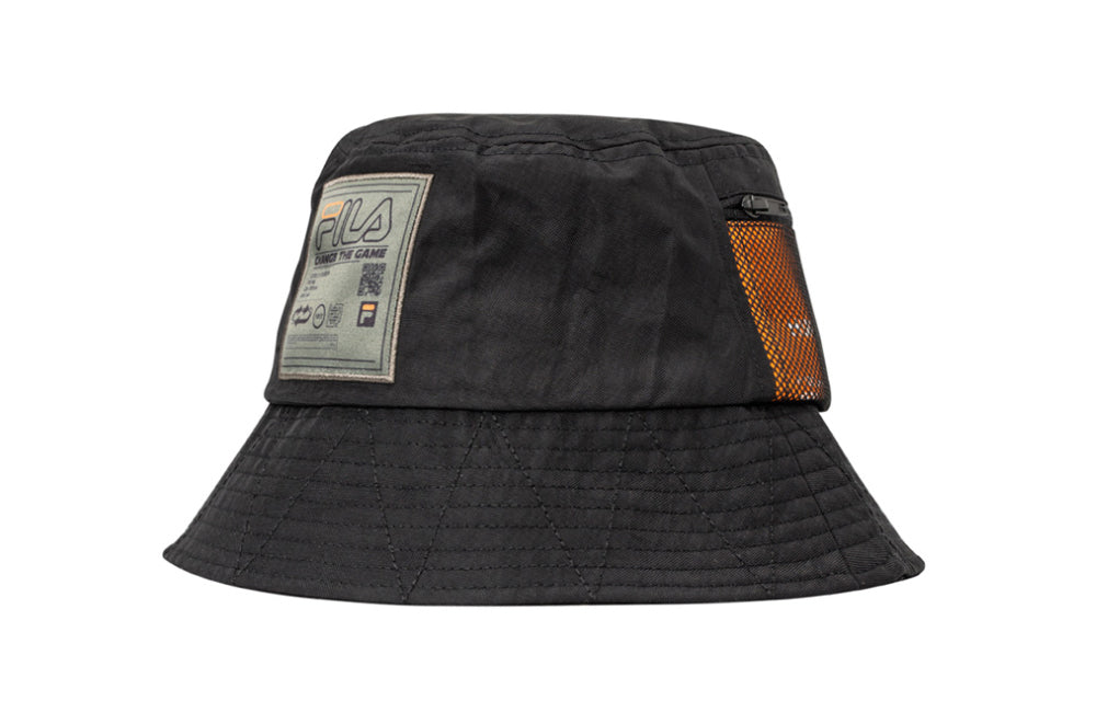 FILA X FUSION Patch Logo Fisherman's hat Black T13U033202F