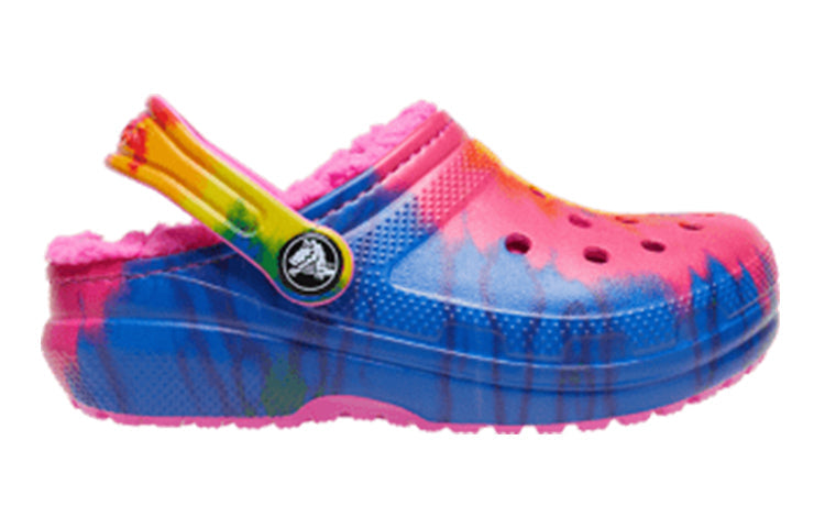 (GS) Crocs Classic Lined TieDye Graphic Clogs 'Blue Pink' 206683-6RW