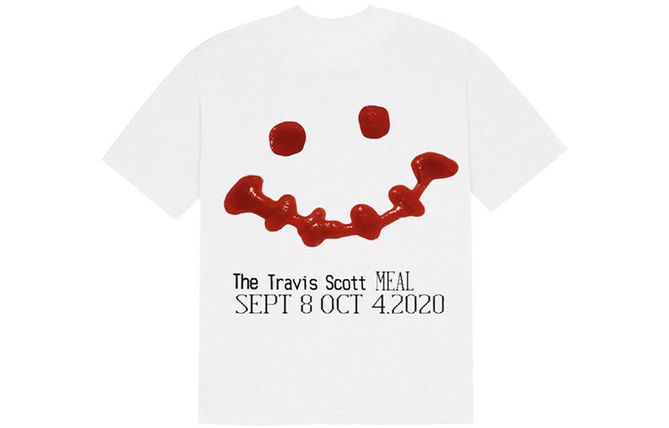 Travis Scott Cactus Jack x Mcdonald Crossover fries Printing Short Sleeve Unisex White TC-16