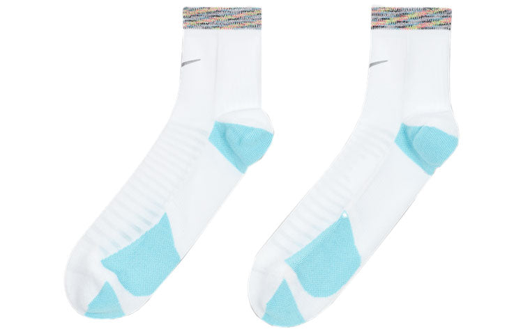 Nike Logo Cushioning Sports Training Socks Couple Style One Pair White CU7199-101