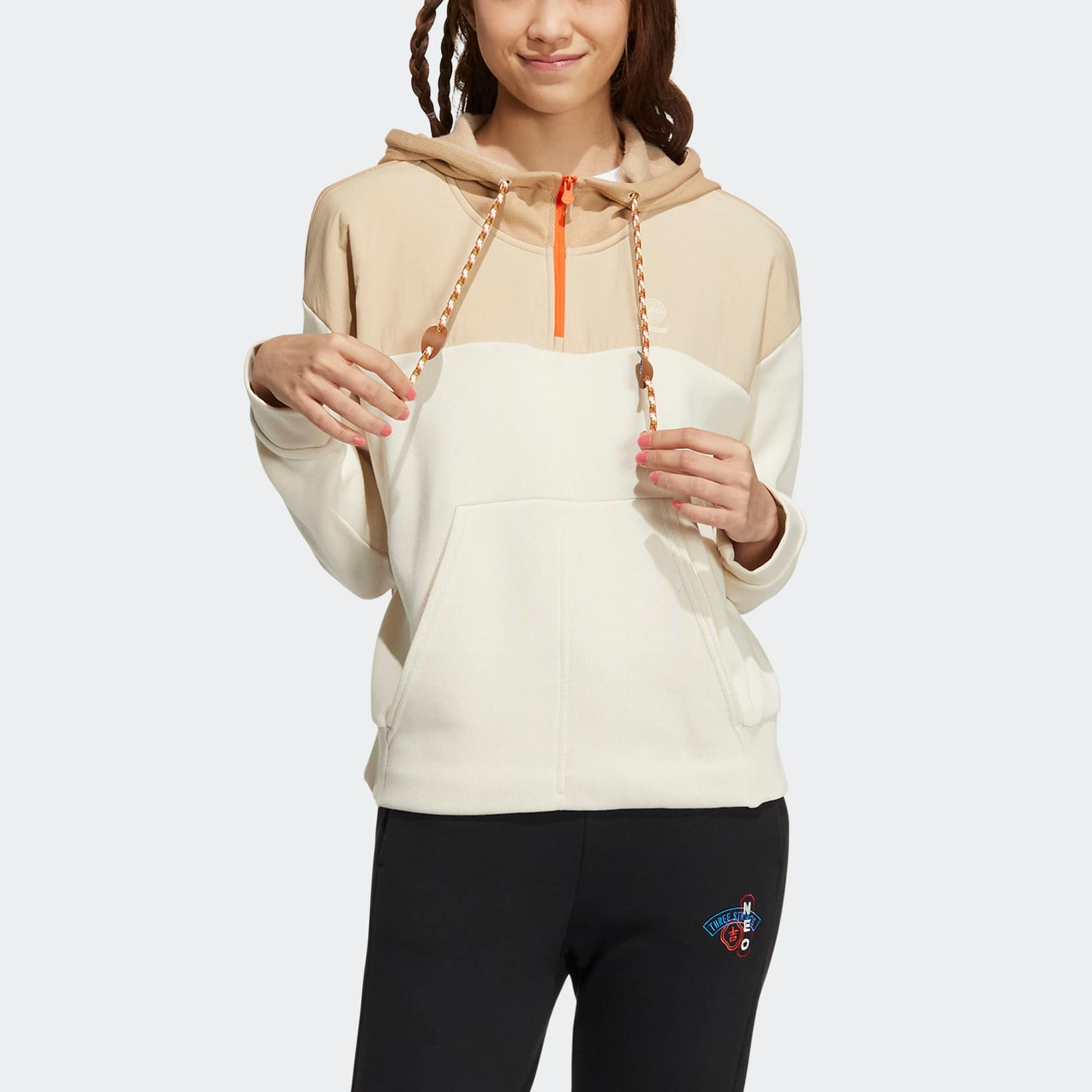 (WMNS) adidas Neo Util Hoodies 'White Beige' HN2342