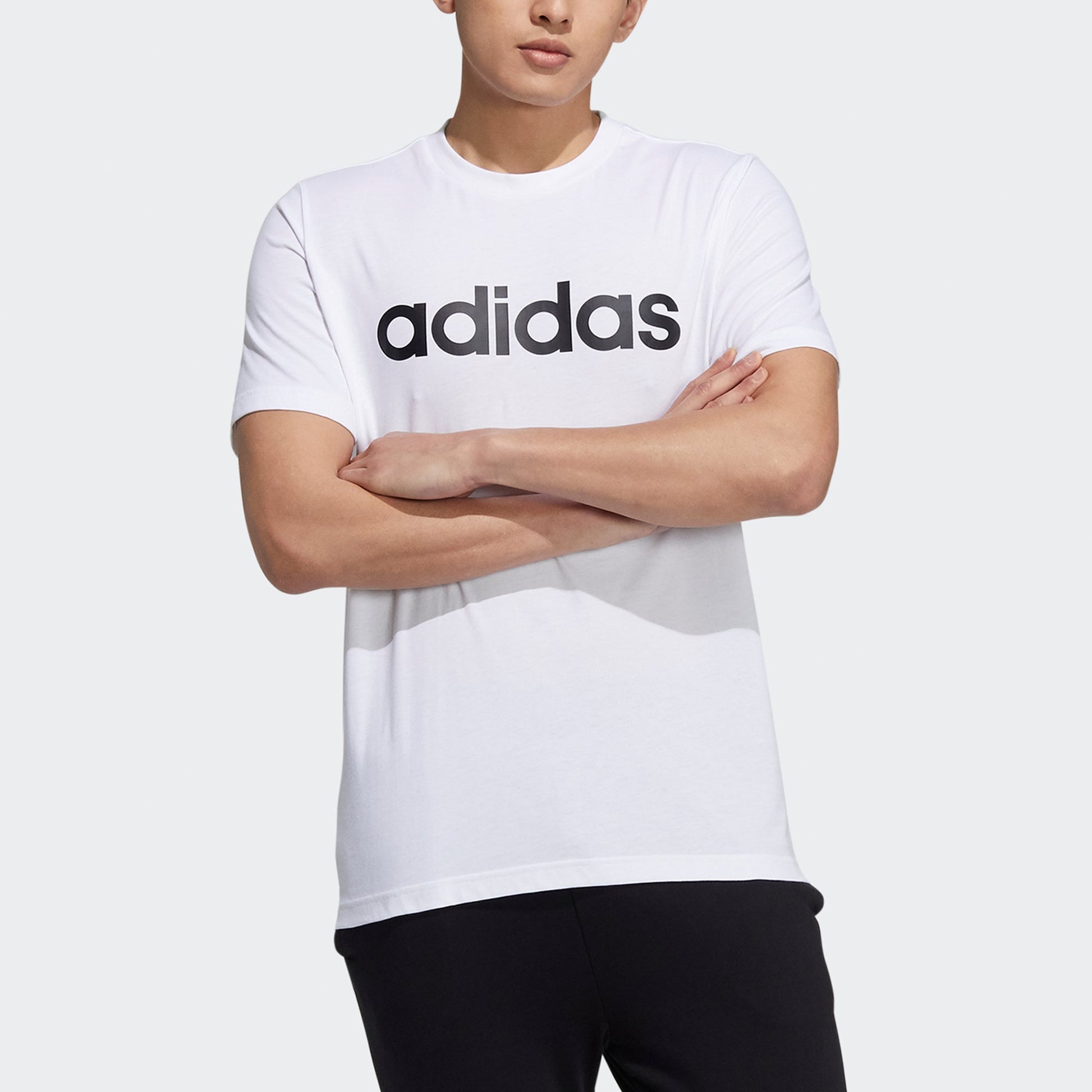adidas neo M Ce Logo Tee Contrasting Colors Logo Printing Sports Short Sleeve White H14240