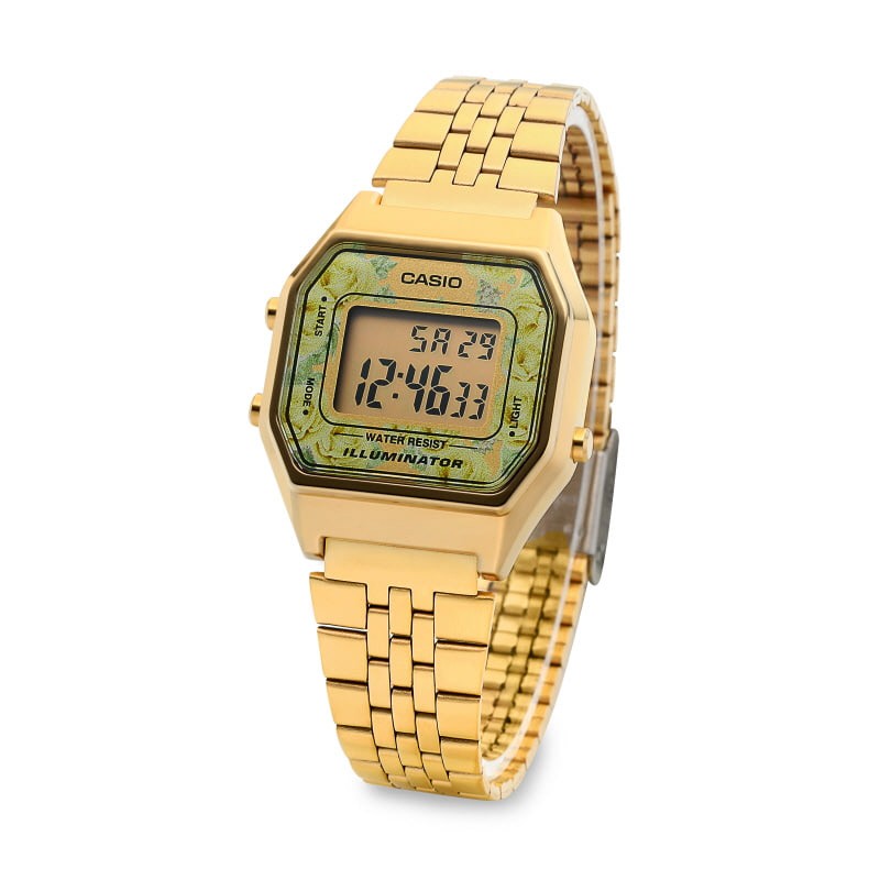 CASIO Waterproof Quartz Analog Unisex Mens Gold Digital LA680WGA-9C