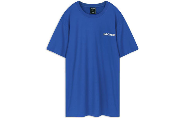 Skechers Knit Printing Short Sleeve Blue T-Shirt L220U067-0022