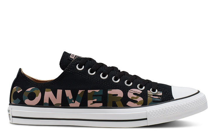 Converse Chuck Taylor All Star Canvas Wordmark Low Top 'Black White' 166234C