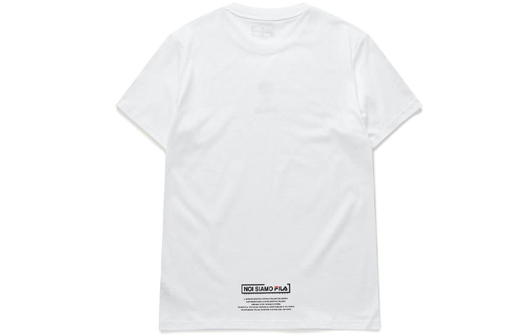 FILA FUSION Minimalistic Logo Round Neck Short Sleeve White T11M021111F-WT