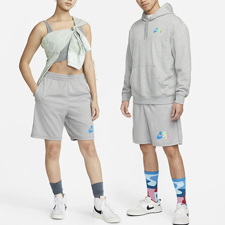 Men's Nike Gradient Logo Straight Casual Gray Shorts DH2969-063