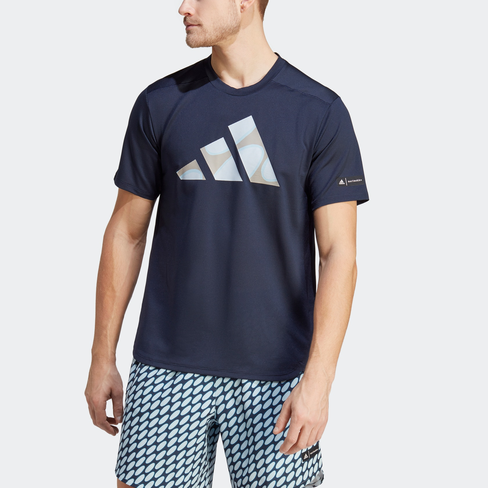 adidas x Marimekko Designed for Training T-shirt 'Navy' HR8208
