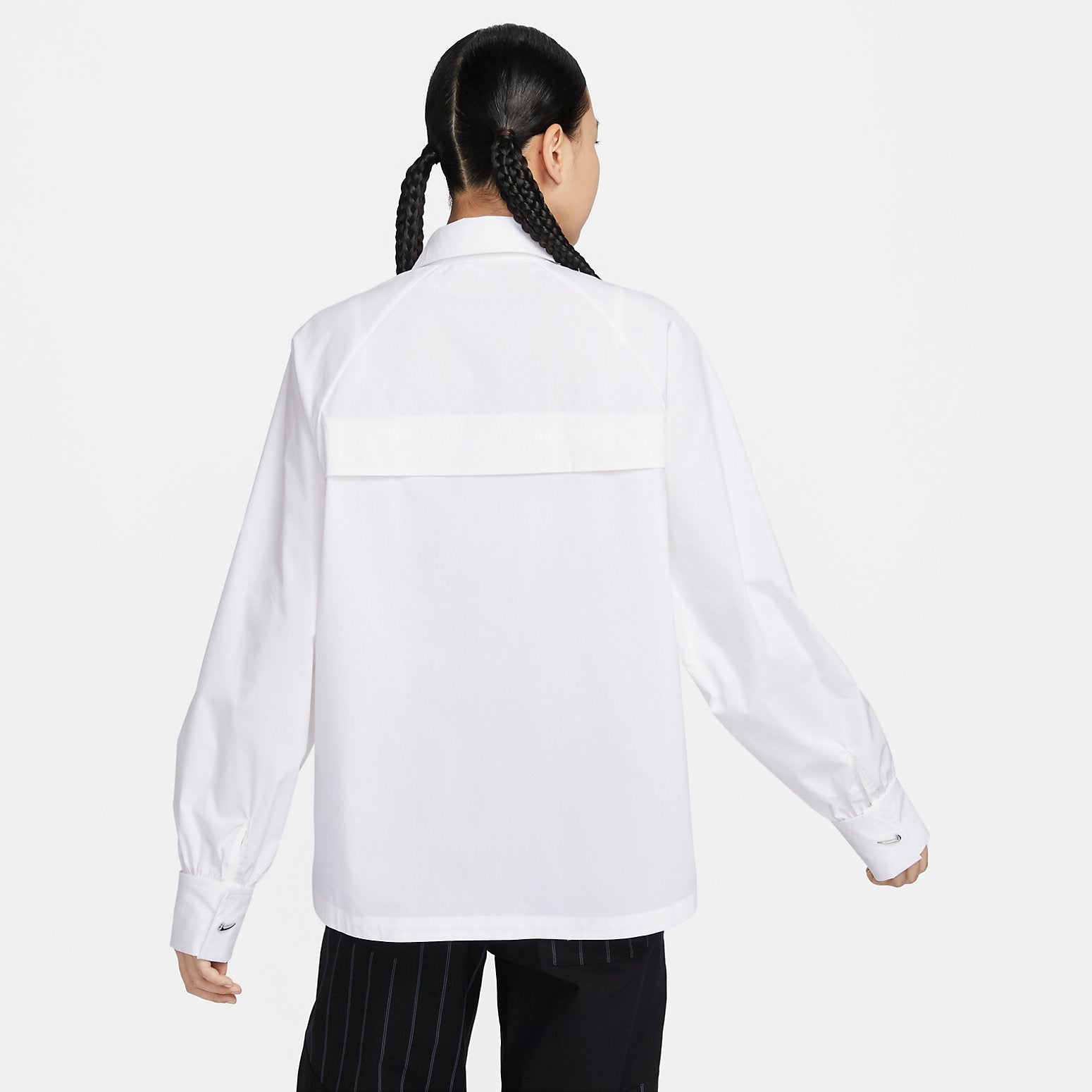 (WMNS) Nike Sportswear Woven Long-Sleeve Shirt 'White' HF1131-100