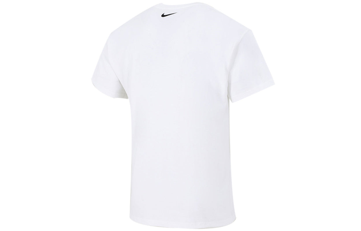 Men's Nike Sports Running Casual Printing Round Neck Short Sleeve White T-Shirt DM7917-100