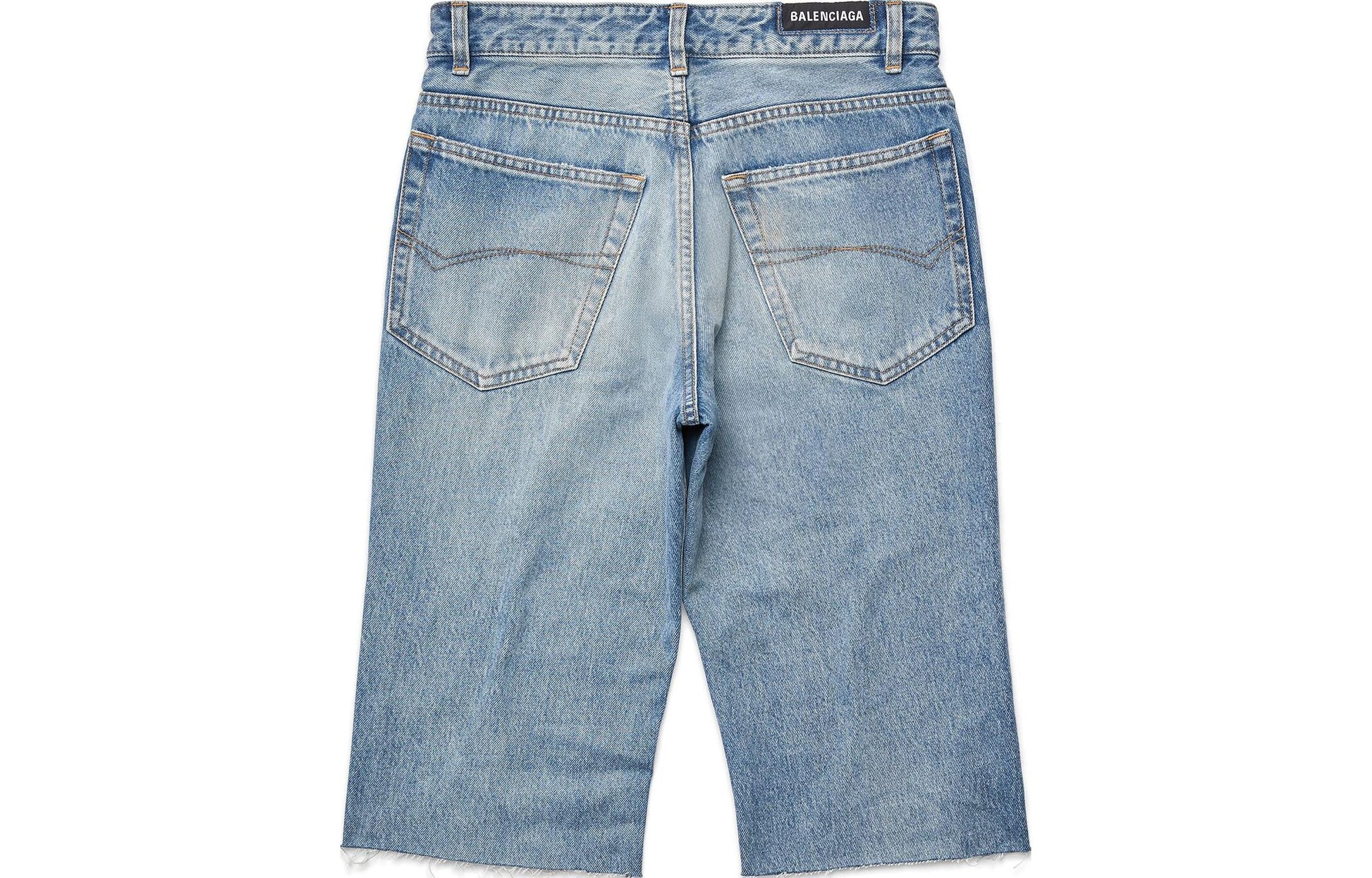 Balenciaga Slim Denim Shorts 'Blue' 753212TDW143341