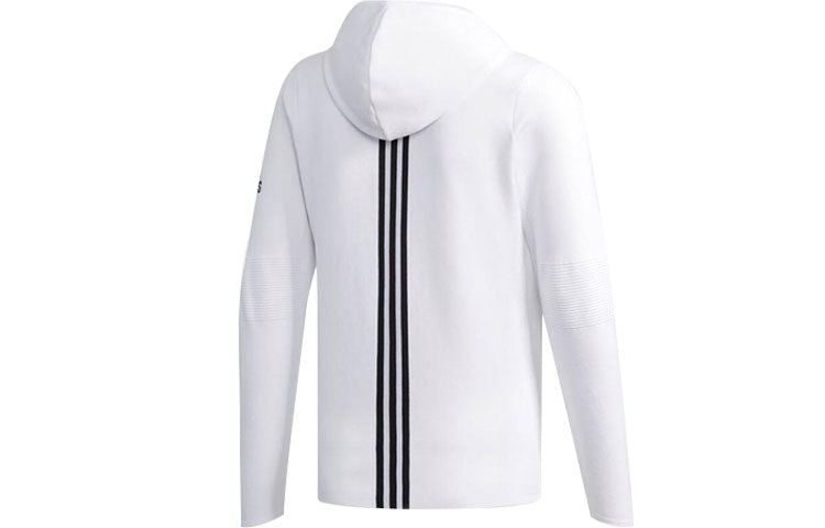 adidas Casual Sports Windproof Long Sleeves Hooded Jacket White DM1382