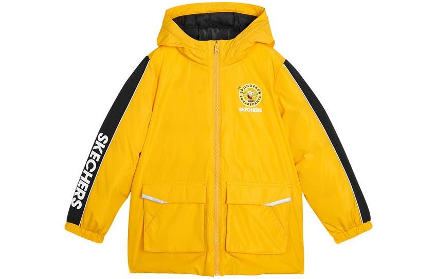 (GS) Skechers x SpongeBob SquarePants Graphic Down Jacket 'Black Yellow Pink' L321K172