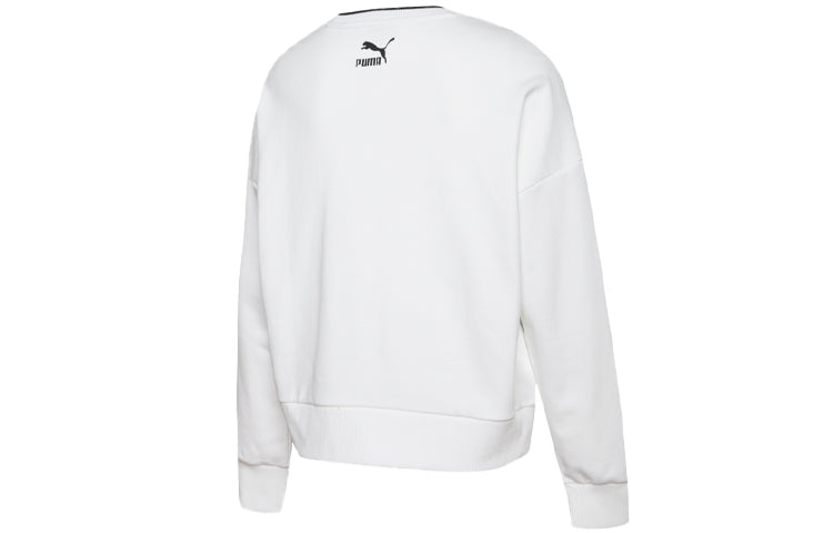 (WMNS) PUMA Long Sleeve Sweater 'White Black' 598128-02