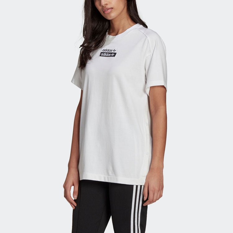 (WMNS) adidas originals Casual Sports Round Neck Short Sleeve White T-Shirt H06773