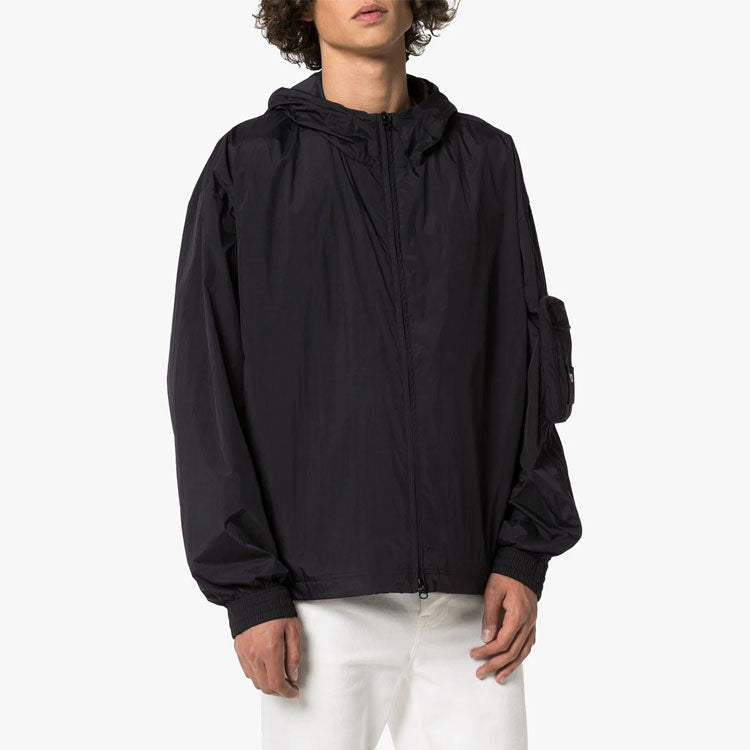 Y-3 Woven Shell Jacket hooded Casual Zipper Long Sleeves Unisex Black FJ0377