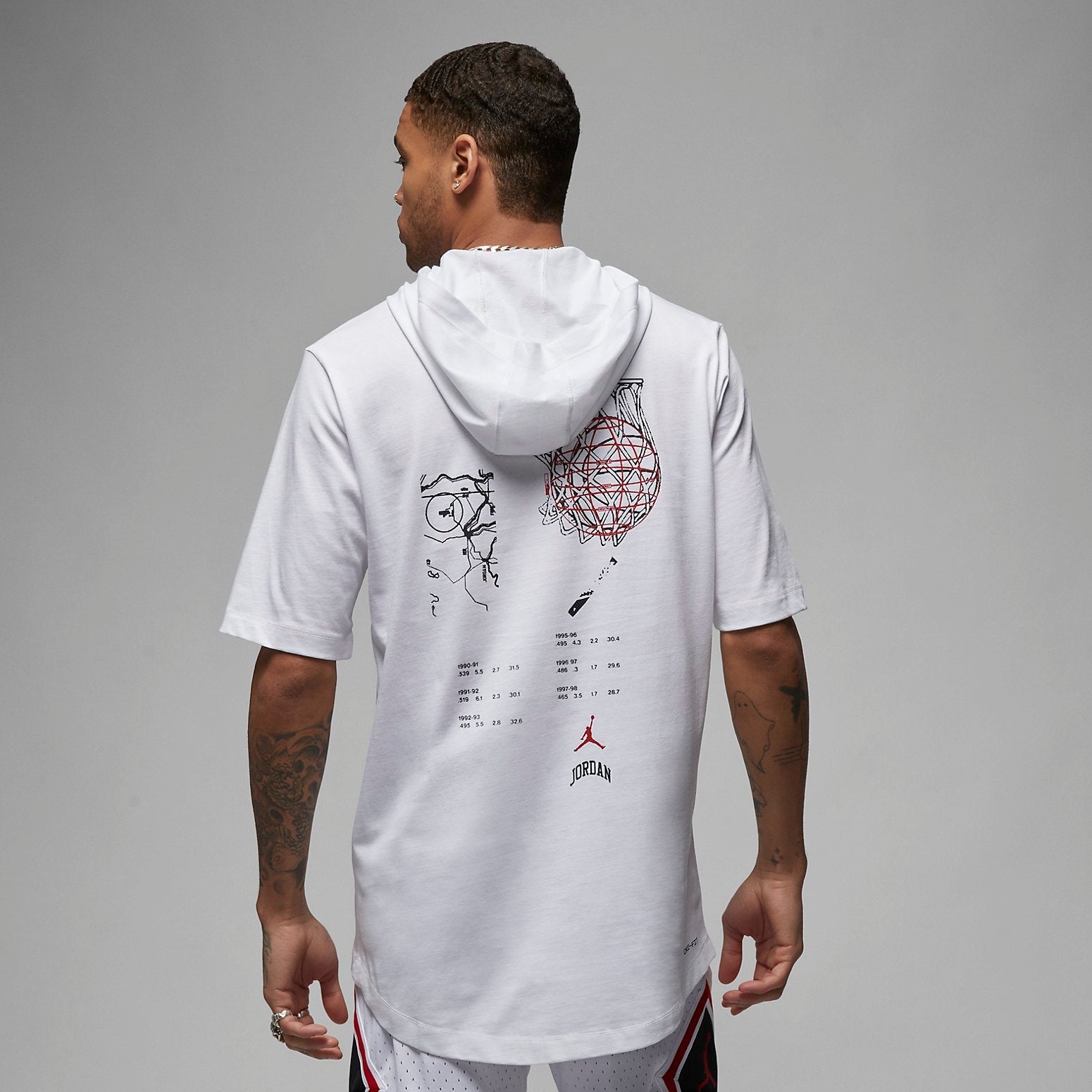 Air Jordan Sport Hooded T-Shirt 'White Black' FB7427-100