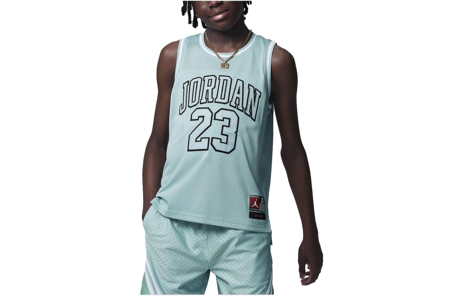 (GS) Air Jordan Basketball Tank 'Blue Mint' 95A773-572