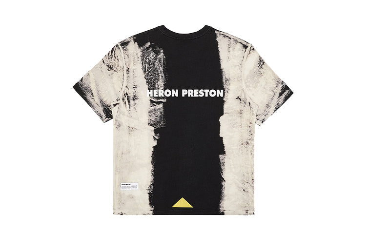 Men's HERON PRESTON X Caterpillar S/S Short Sleeve Printing Short Sleeve Black White T-Shirt HMAA019F20JER0051201