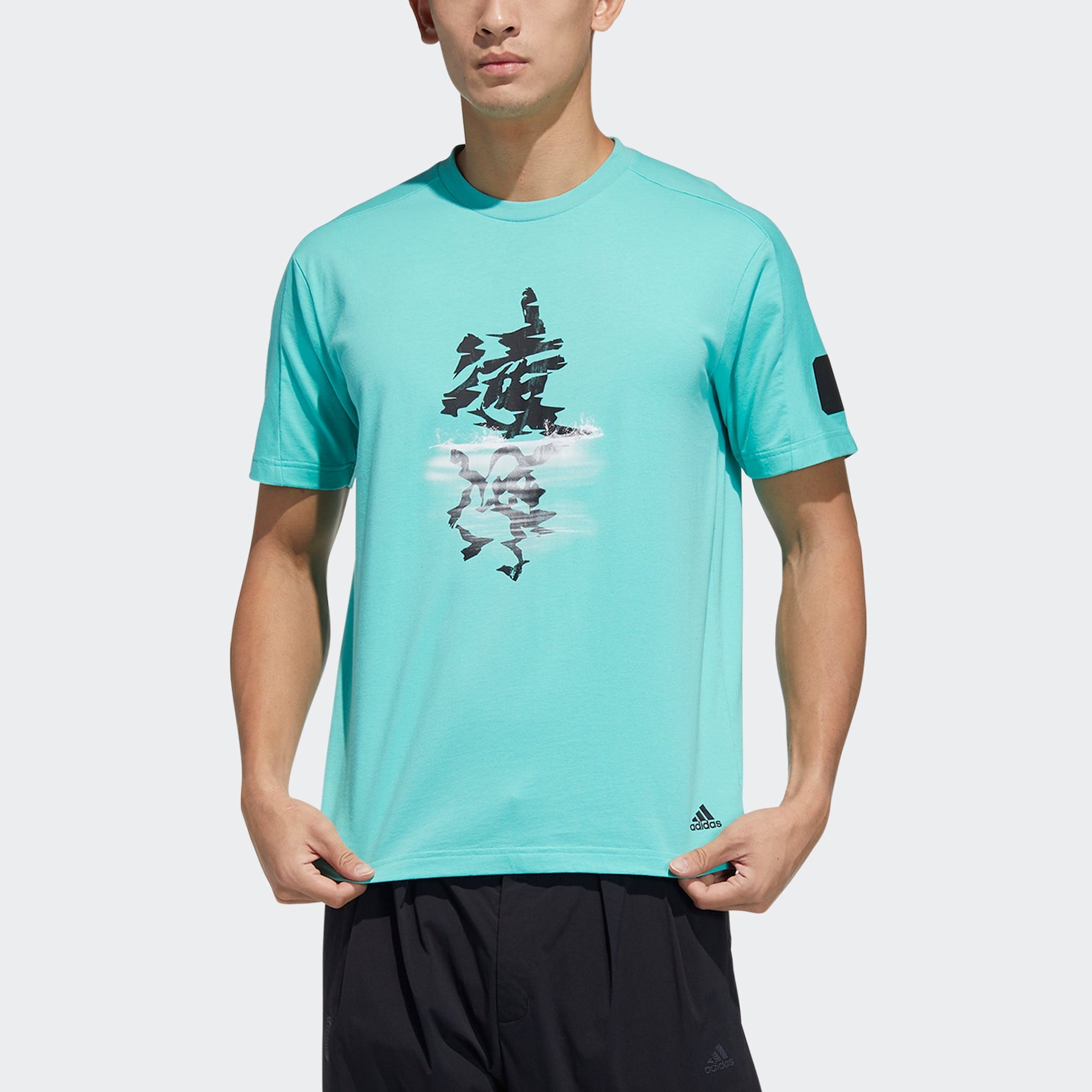 adidas Wj T Gfx Story Casual Sports Round Neck Short Sleeve Green GP0863