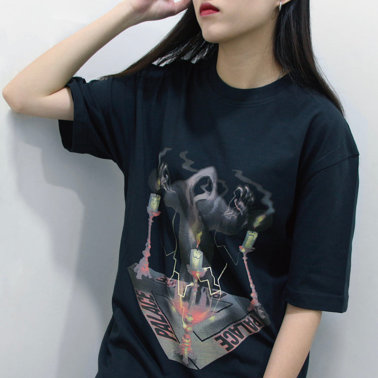 PALACE Spooked Black Printing Short Sleeve Unisex Black P15TS169