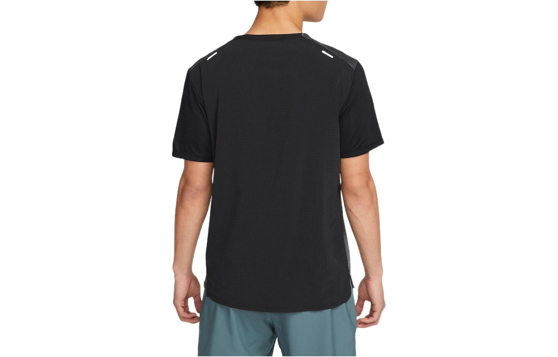 Men's Nike Colorblock Running Sports Training Breathable Round Neck Short Sleeve Black Gray T-Shirt DM4647-010