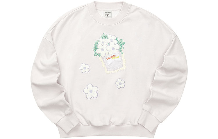 (WMNS) Skechers x XIAOLI Graphic Crew Sweater 'Grey White' L122W051