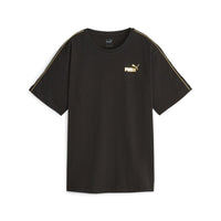 PUMA Essential Minimal Gold T-Shirt 'Black with Side Stripes' 680018-01