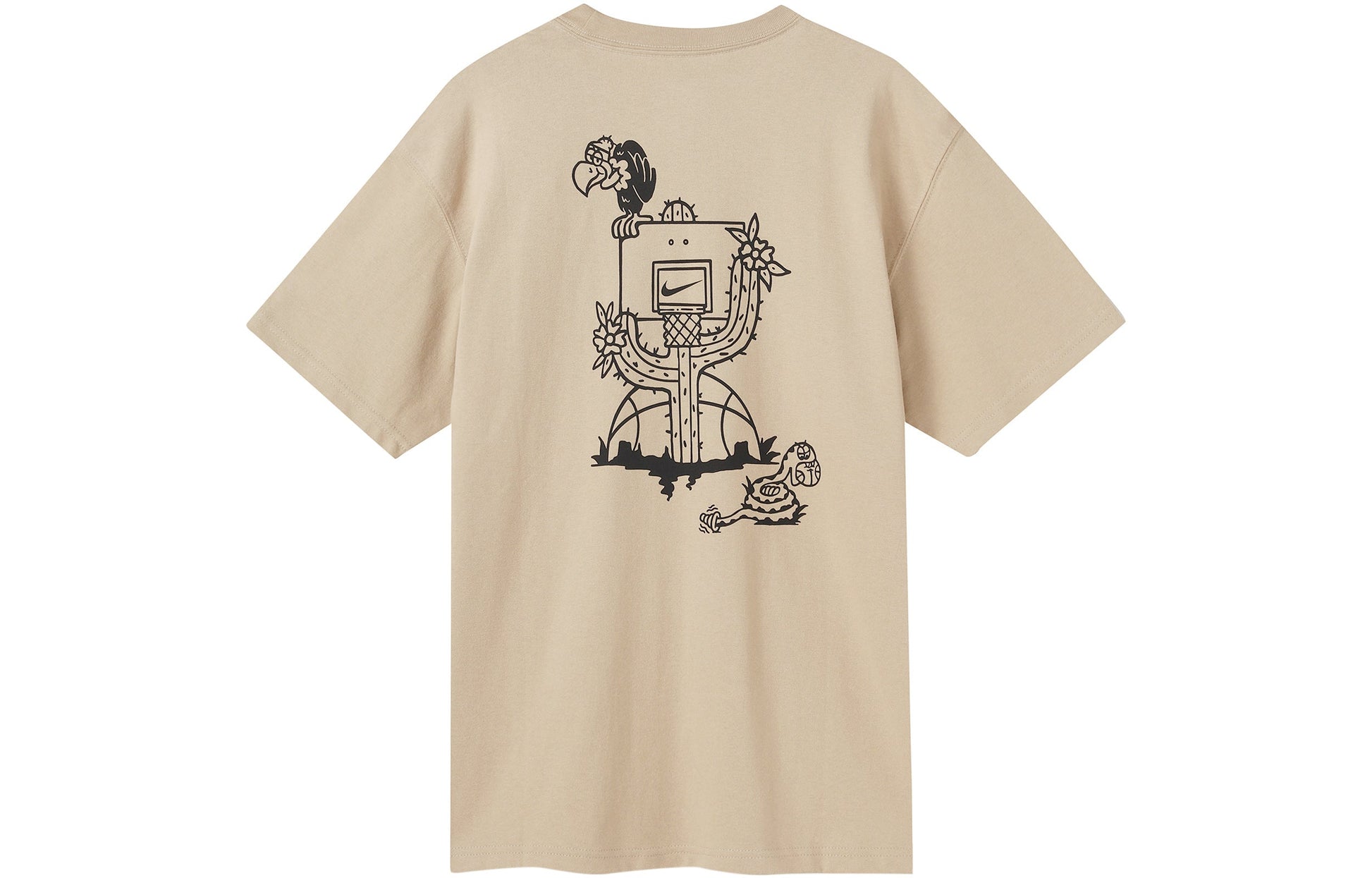 Men's Nike Cartoon Pattern Printing Casual Round Neck Short Sleeve Beige T-Shirt DR8915-250