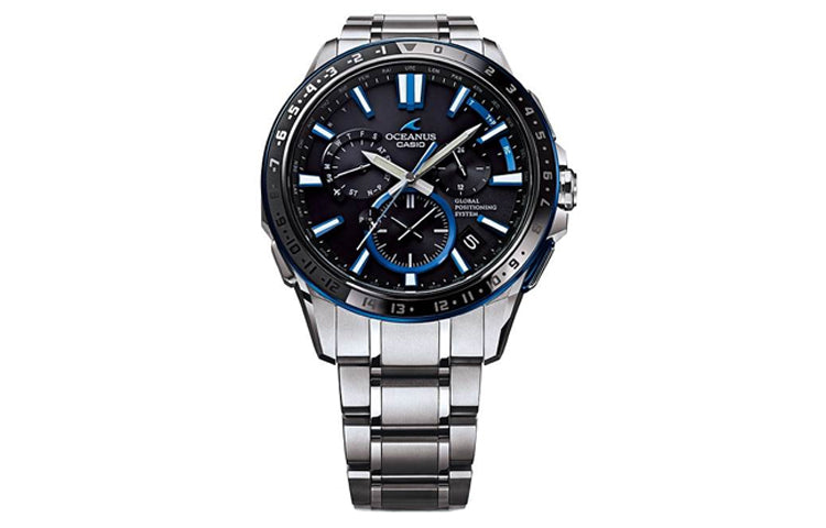Men's CASIO OCEANUS Series Japan Subject Watch Blue Silver OCW-G1200-1A Mens Black Analog OCW-G1200-1A2021