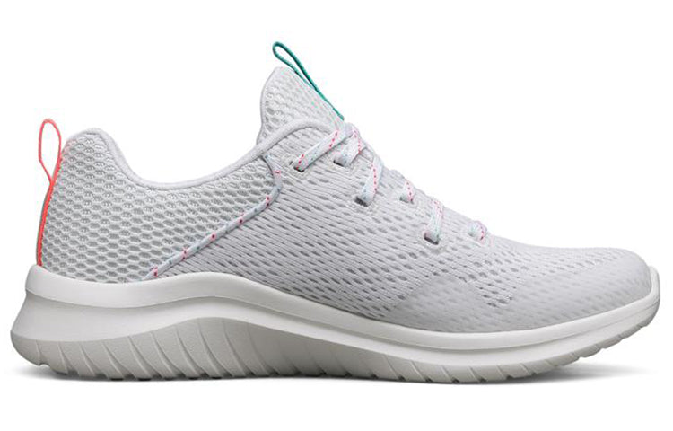 (WMNS) Skechers Ultra Flex 2.0 Low-Top Running Shoes White/Green 149090-WHT