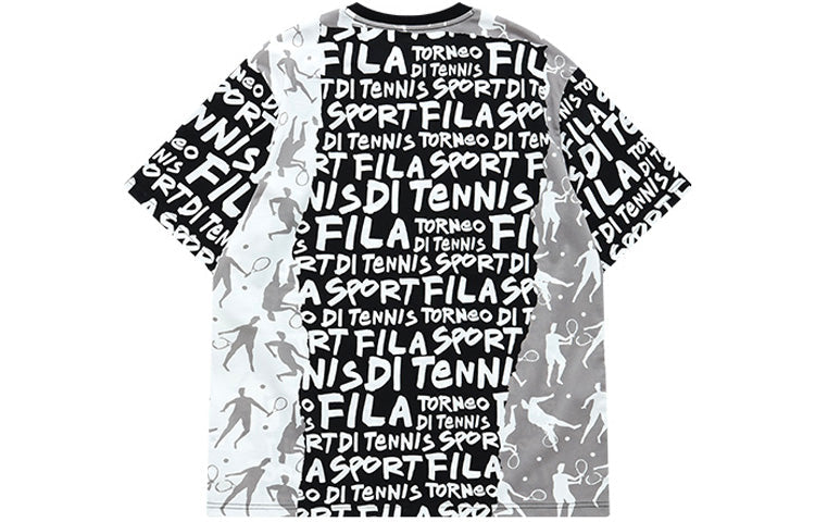 FILA FUSION Alphabet Full Print Sports Short Sleeve Black T11M121116F-BK