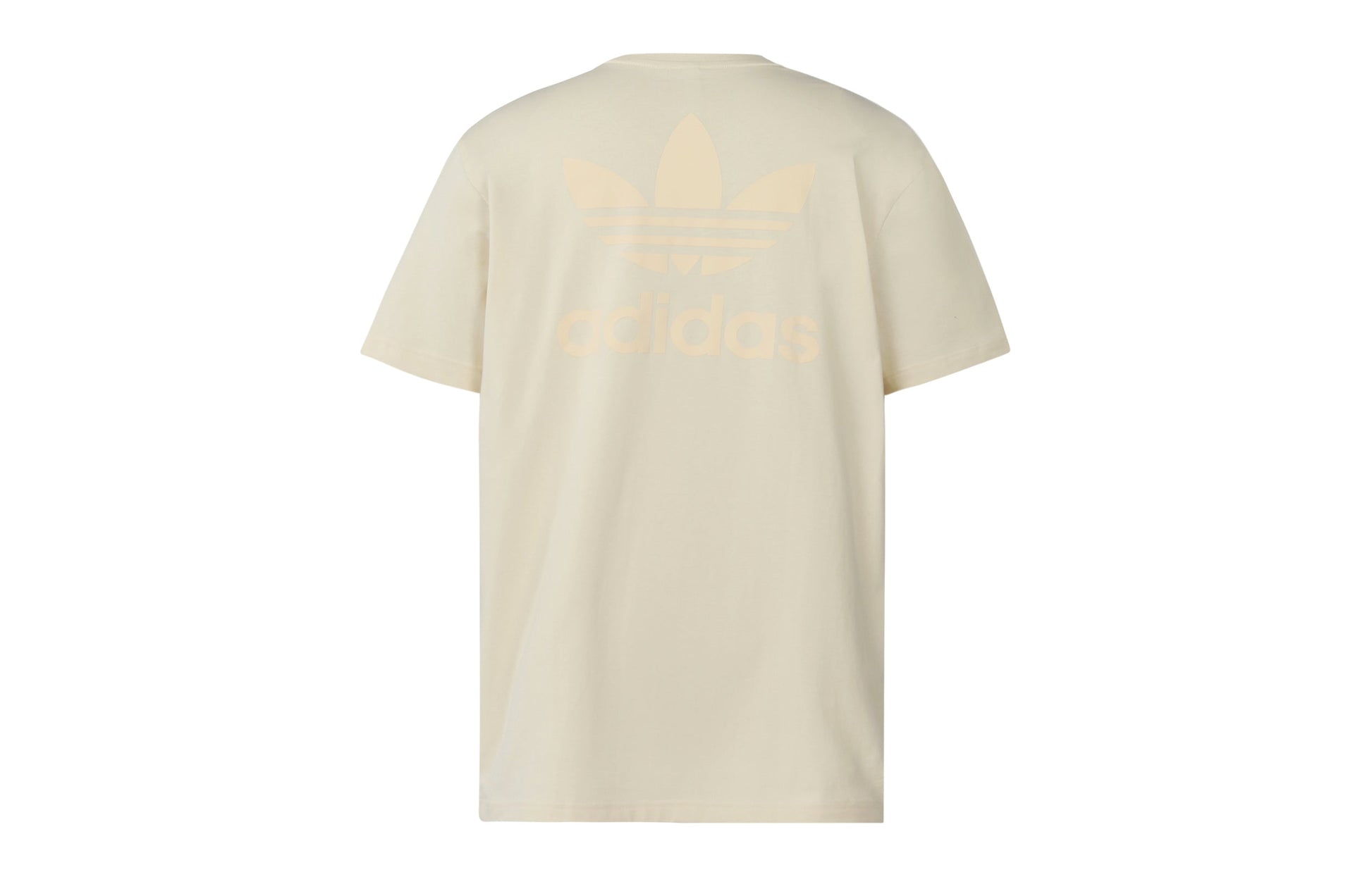 adidas originals Solid Color Logo Round Neck Short Sleeve Creamy White HK2786