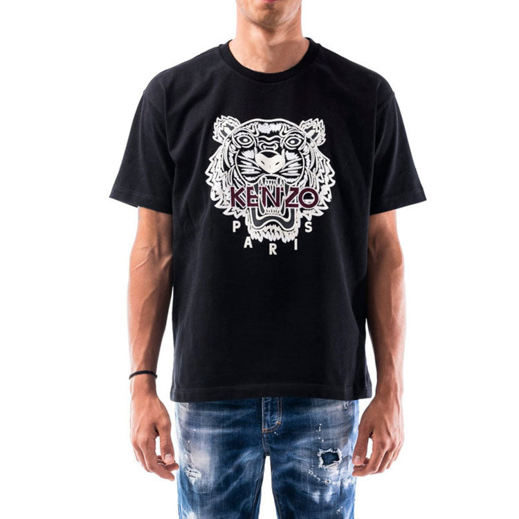 KENZO MENS Tiger Head Print Short Sleeve Black FA65TS0654YV-99