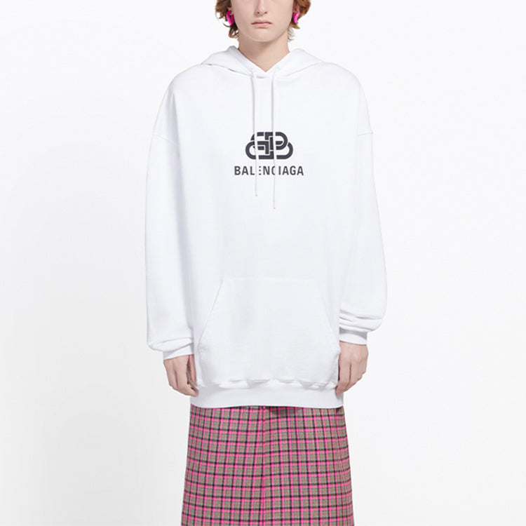 (WMNS) Balenciaga Pullover Drawstring Hoodie White 570792TEV199044