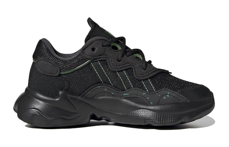 (GS) adidas Ozweego Shoes 'Black Solar Green' HR0238