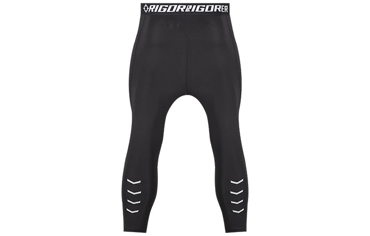 Rigorer Compression Leggings 3/4 with Reflective Print 'Black White' Z119111402