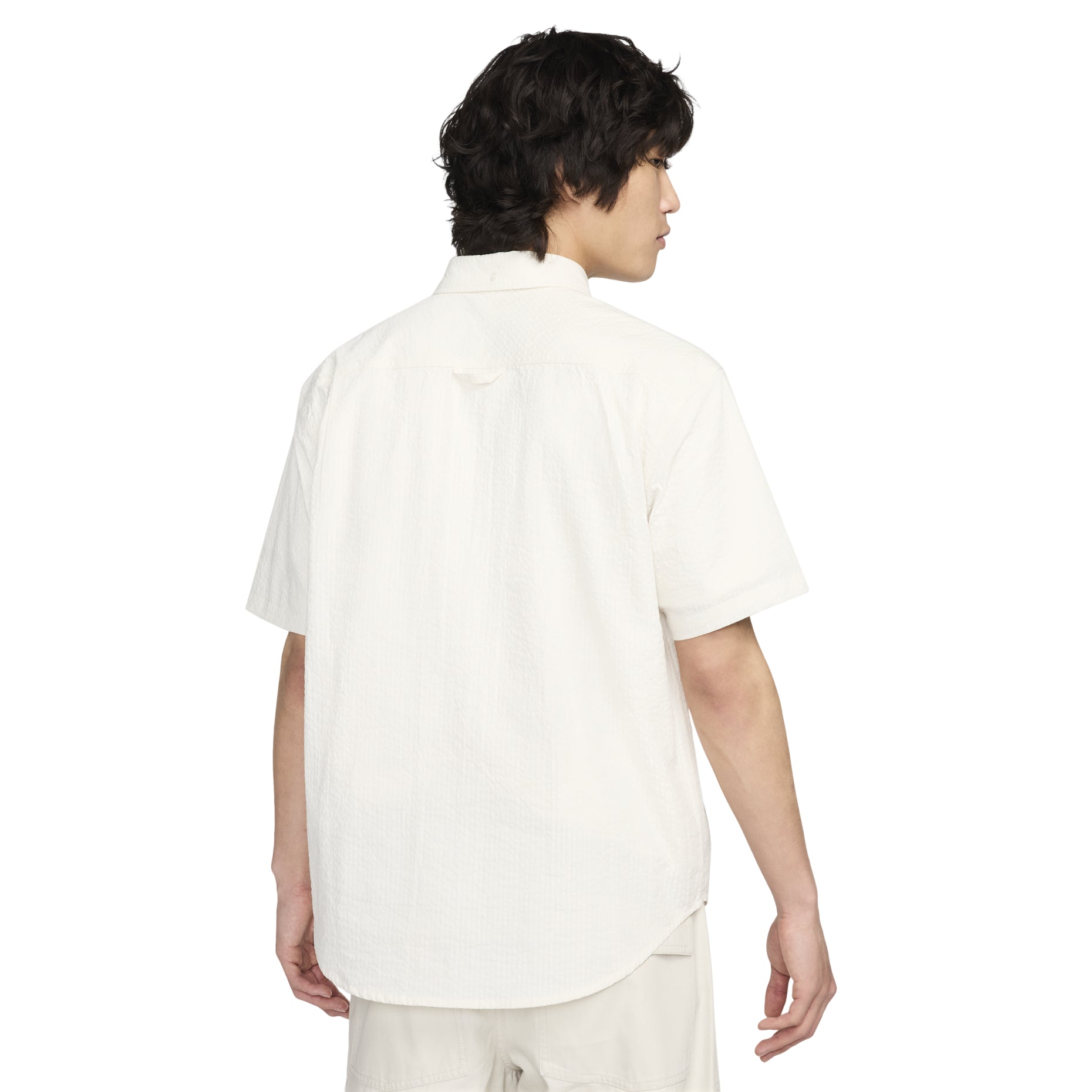 Nike Short Sleeve Seersucker Button-Down Shirt Asia Sizing 'Phantom' FN3223-030