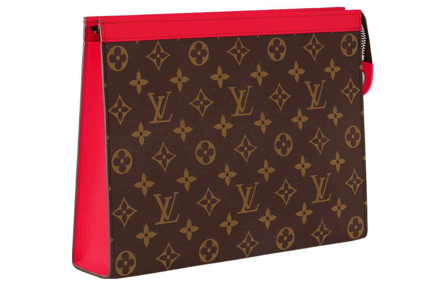 LOUIS VUITTON Pochette Voyage MM Monogram Macassar Canvas 'Red' M82857