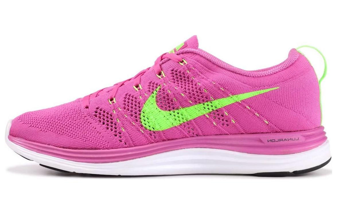 (WMNS) Nike Flyknit Lunar1+ 'Club Pink Electric Green' 554888-631