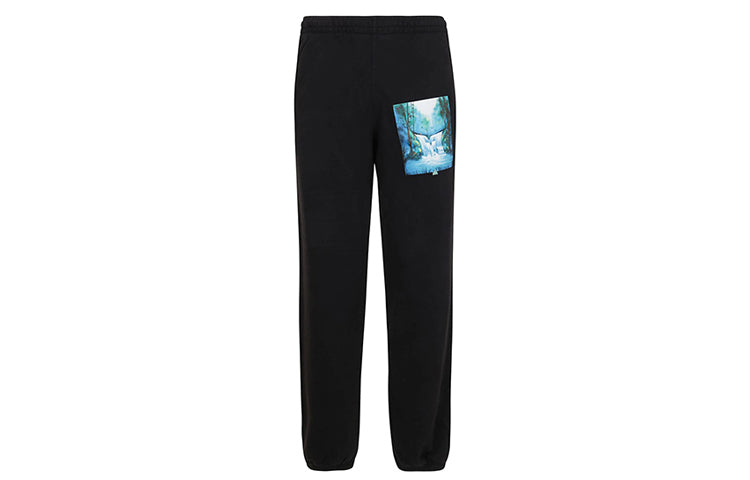 Men's Off-White Printing Black Pants OMCH020E19E300151088