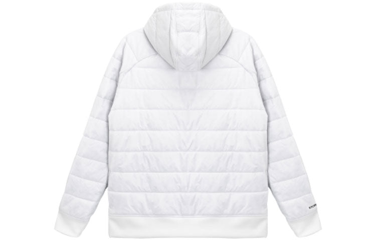 (WMNS) Under Armour Hybrid Puffer Hoodie 'White Black' 1368672-101
