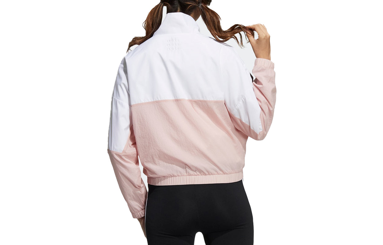 (WMNS) adidas neo Icons+ Top Causual Sports Stand-up Collar Letter Printing Jacket Coat Female Pink H36714