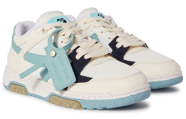 Off-White Slim Out Of Office Sneakers 'Teal White' OMIA243S23LEA0010349