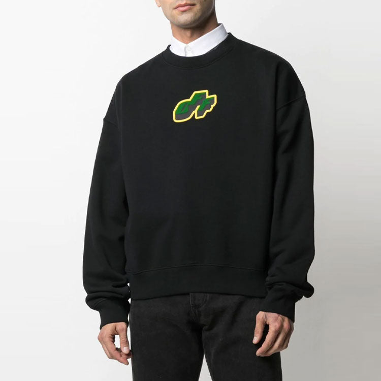 Off-White SS21 Arrow Pattern Sports Long Sleeves Loose Fit Black OMBA035S21FLE0021055