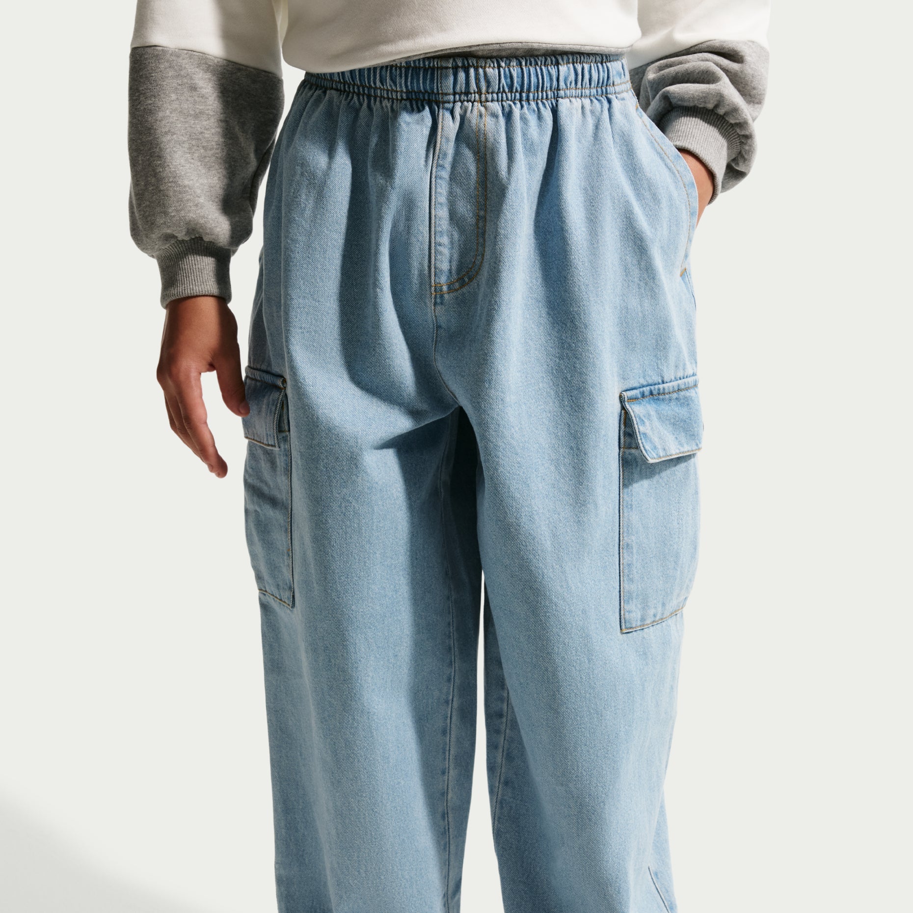 (GS) Nike Sportswear Collection Windrunner Denim Cargo Pants 'Light Armory Blue' IO0197-440