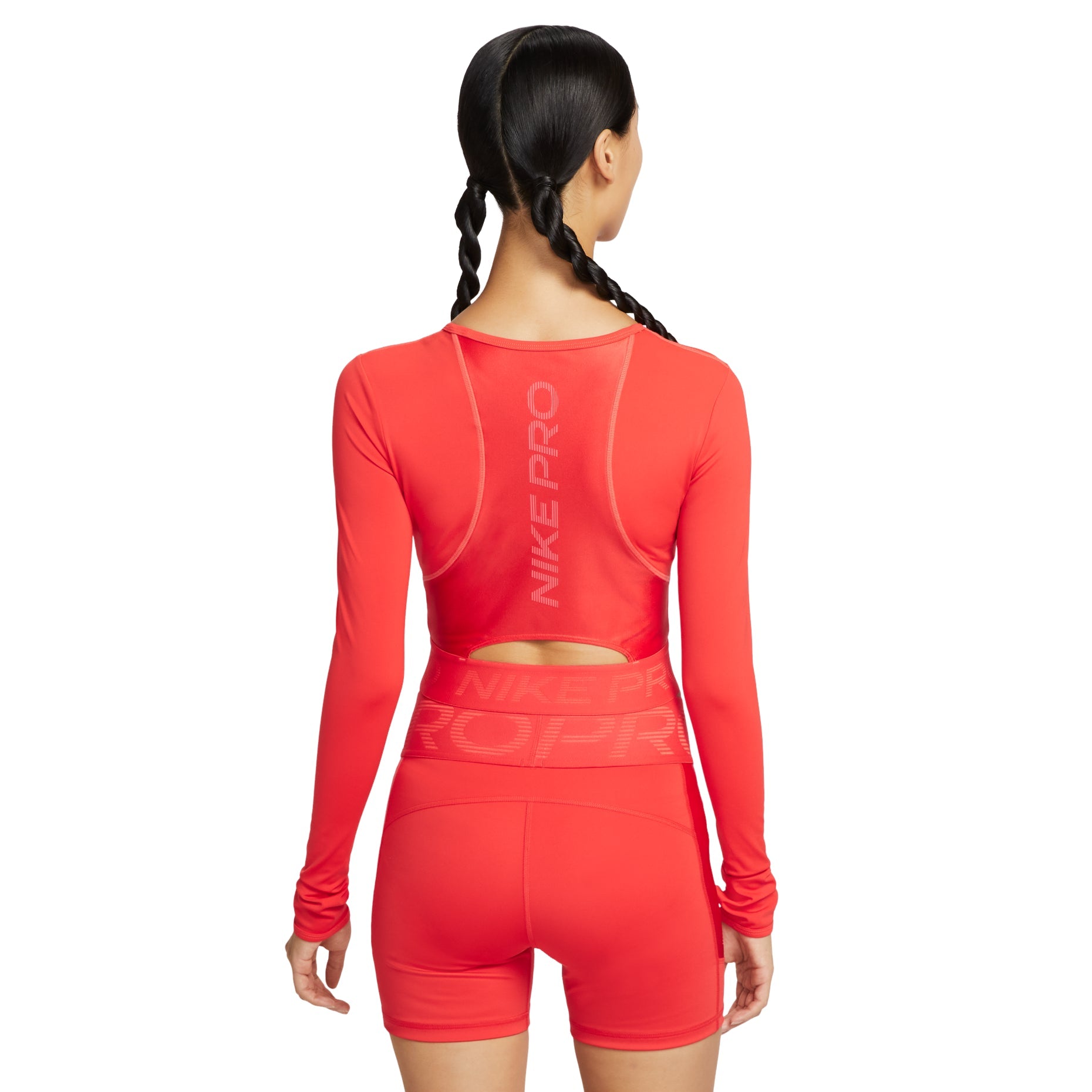 (WMNS) Nike Pro Dri-Fit Cropped Long-Sleeve Top 'Light Crimson' HV9993-633
